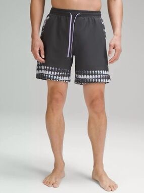 Lululemon Pool Short 7” GGRE Swim Trunks Gray Purple
